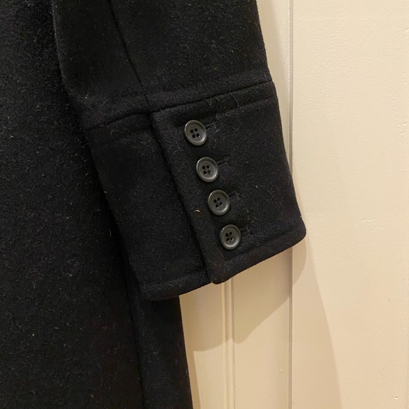 J Crew factory Black Lady Day Coat 100% wool size 8 - Picture 9 of 11